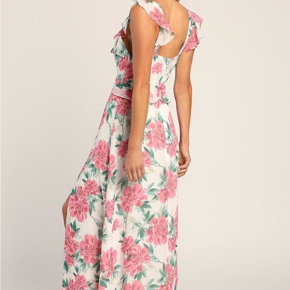 Lulus Sensational Spring White Floral Print Ruffled Maxi Dress - Picture 4 of 10
